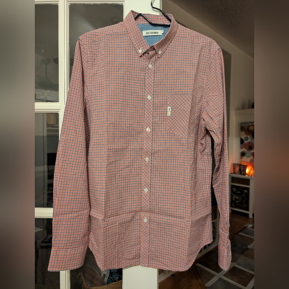 Ben Sherman Men's Mod British Plaid Button Down Shirt